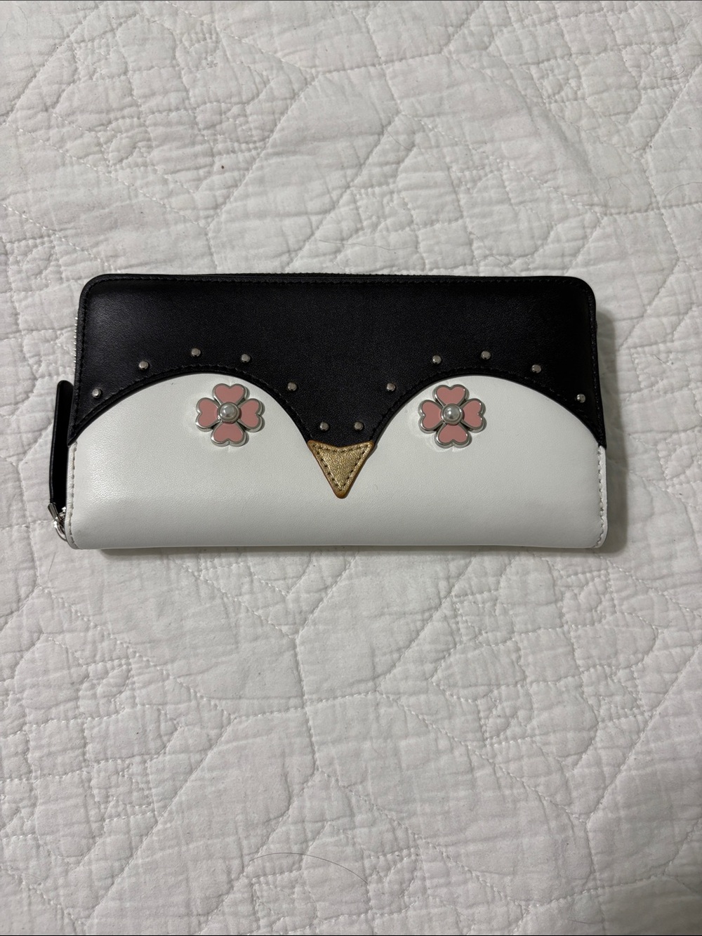 Kate Spade Frosty Penguin Large Zip Wallet